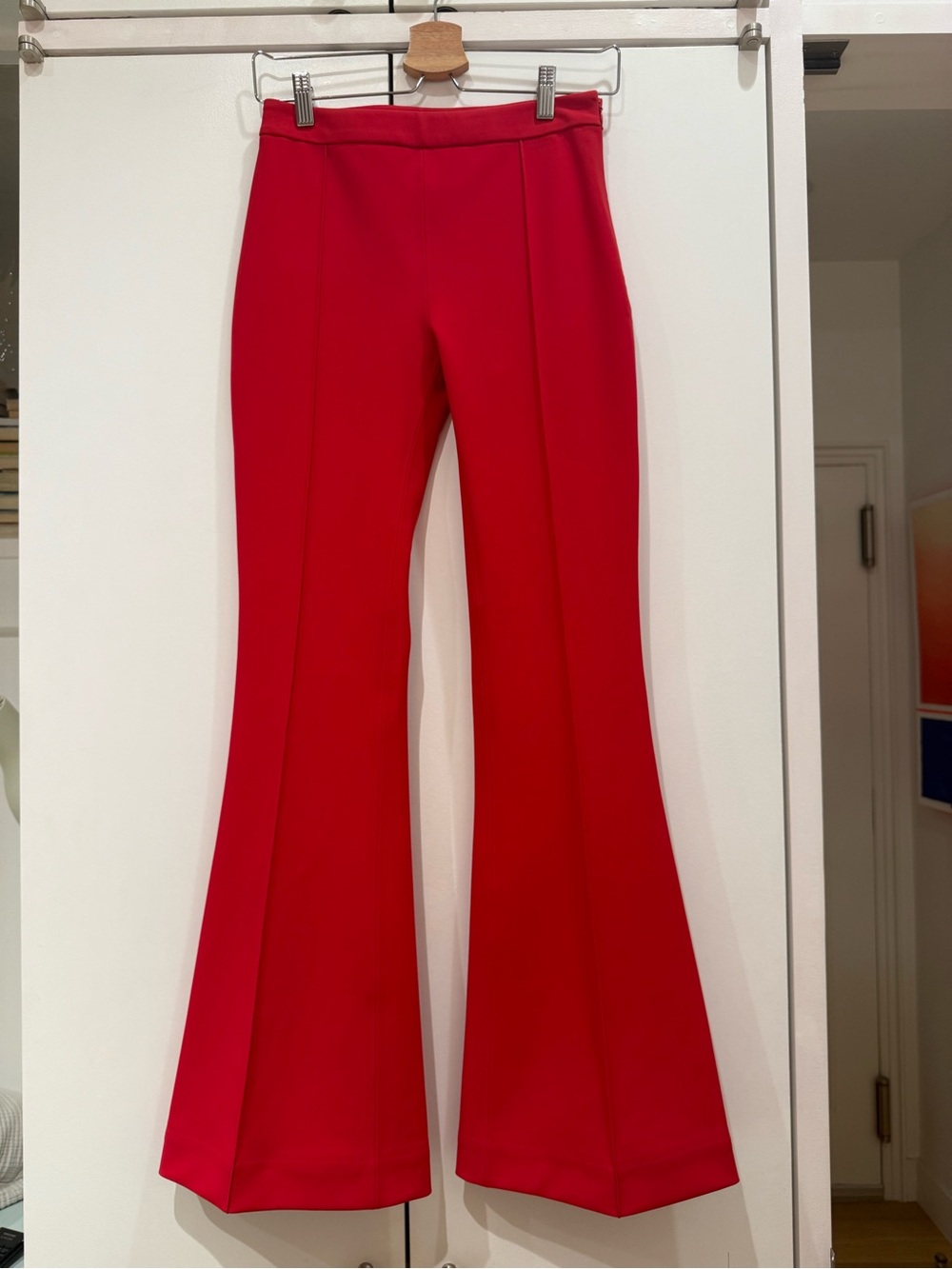 Adam Lippes Red Flare Pants